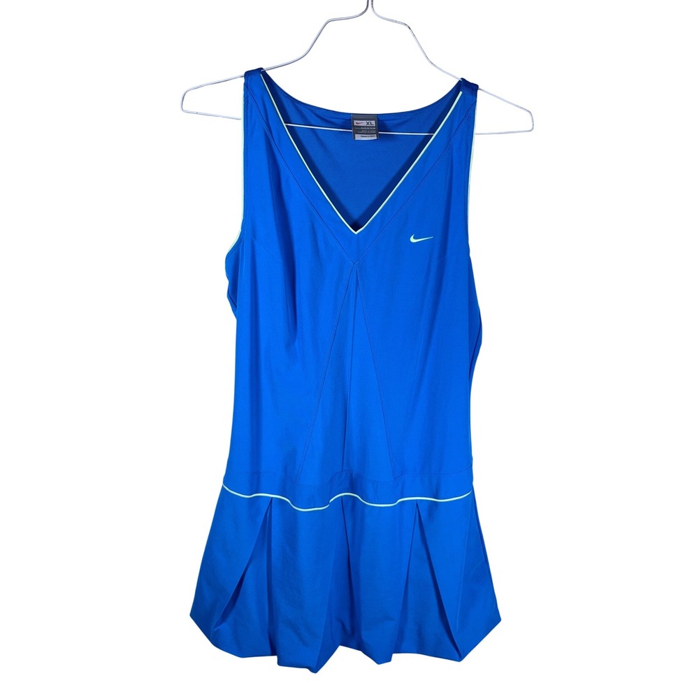 Nike Blue V-Neck Mini Dress with White Trim